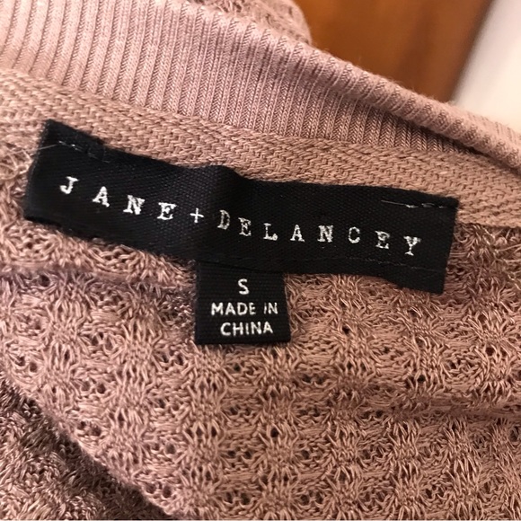 Anthropologie Jane + Delancey Thermal Waffle Knit Relaxed Fit Brown Top Small - Picture 8 of 10